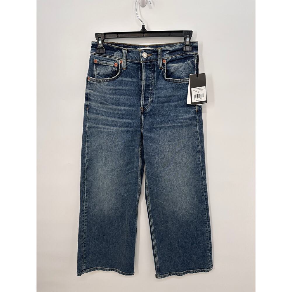 RE/DONE NWT High Rise Wide Leg Crop Denim Jeans in Crafted Indigo // 24 - Picture 3 of 15